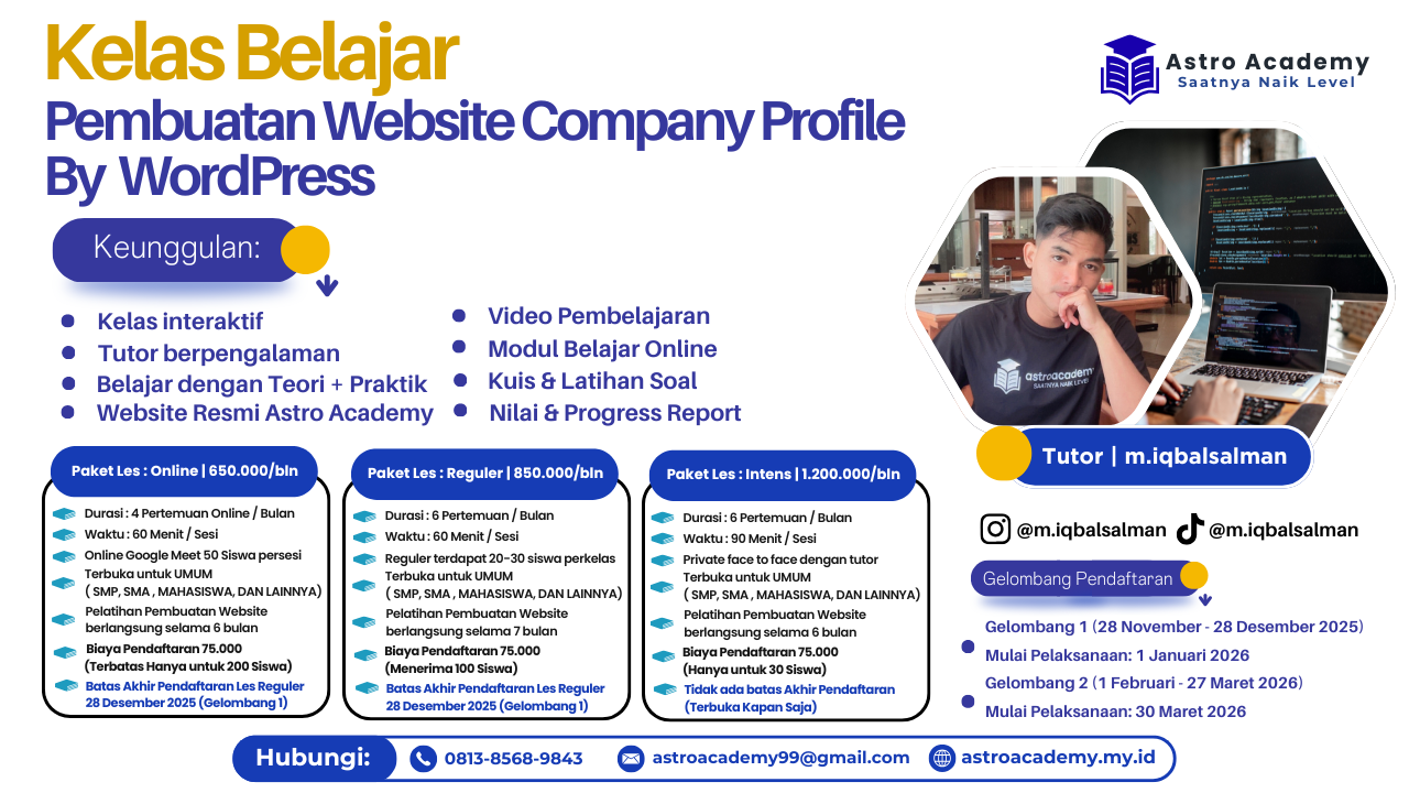 Pembuatan Website Company Profile melalui WordPress By Astro Academy